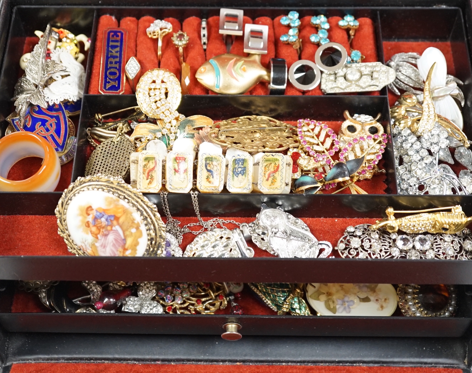 A large quantity of mixed costume jewellery.